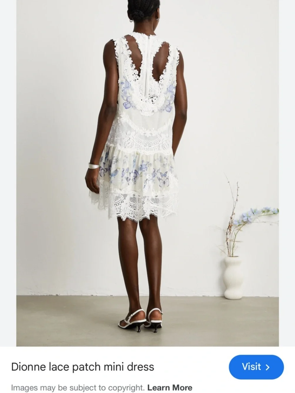 NWT Miss Rosier Zimmerman Two Pieces White Floral Mini Dress Size Large